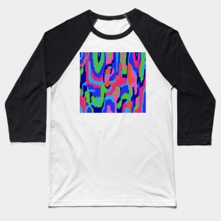 Abstract Print in Bold Modern Colors Baseball T-Shirt